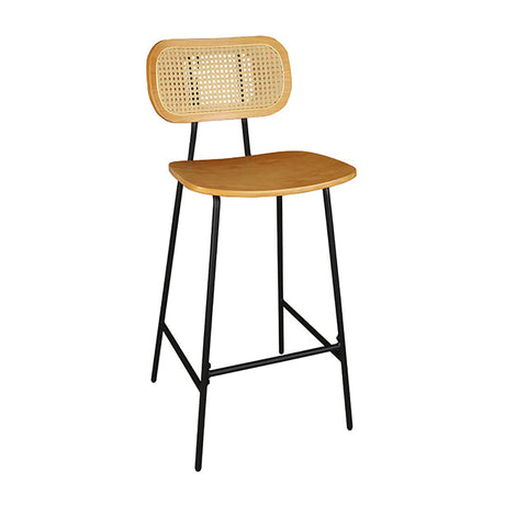 CHAISE DE BAR EN ROTIN BOIS NATUREL ET MÉTAL NOSARA – Les assises – HygiRéa