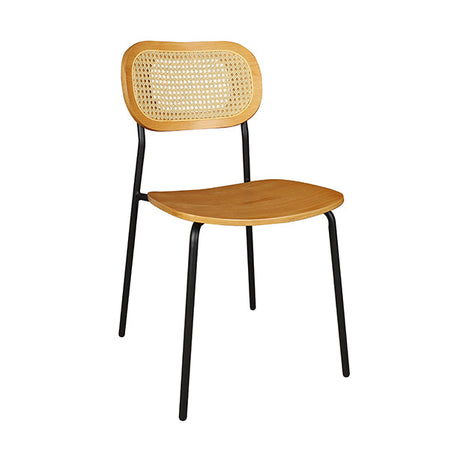 CHAISE EN ROTIN BOIS NATUREL ET MÉTAL NOSARA – Les assises – HygiRéa