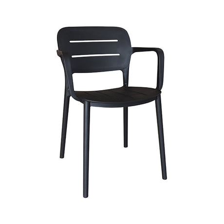FAUTEUIL DE TABLE EN POLYPROPYLENENOIR SUNSET – Les fauteuils de table – HygiRéa