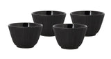 SET DE 4 TASSES A THÉ 12CL EN FONTE NOIRE MAT INTÉRIEUR VERNI – Café et thé – HygiRéa