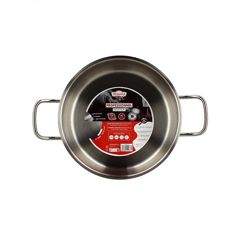 MARMITE PROFESSIONNEL 24CM EN ACIER INOXYDABLE AVEC COUVERCLE EN VERRE – Faitout, traiteur et marmite – HygiRéa