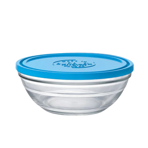 FRESHBOX ROND 17CM TRANSPARENT AVEC COUVERCLE BLEU – Conservation – HygiRéa