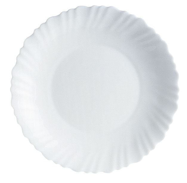 ASSIETTE PLATE FESTON 25CM EN VERRE TREMPÉ BLANC – Assiette – HygiRéa