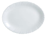 PLAT OVALE FESTON 33X25 CM EN VERRE TREMPÉ BLANC – Assiette – HygiRéa