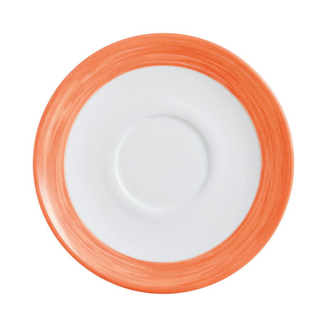 SOUS TASSE BRUSH ORANGE 14CM – Petit déjeuner – HygiRéa