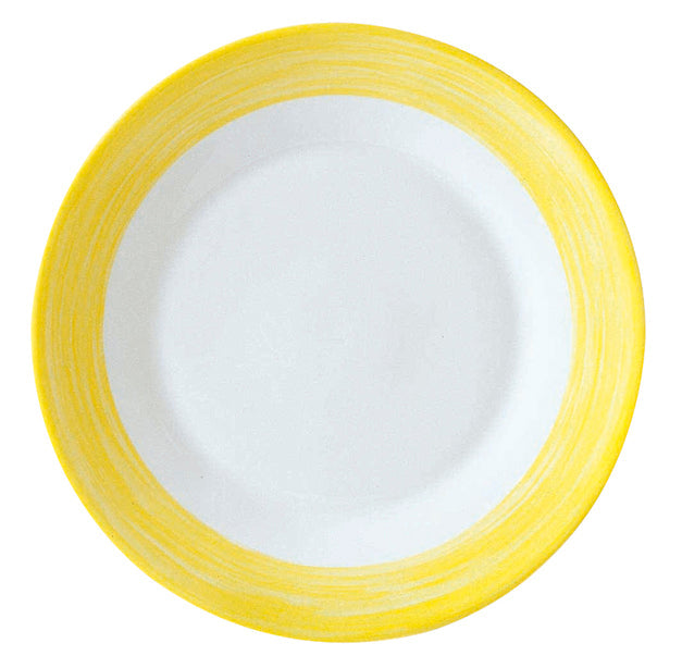 ASSIETTE DESSERT BRUSH JAUNE 19,5CM – Assiette – HygiRéa
