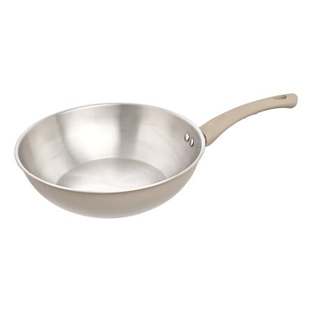 Wok Solstice diam 28 cm inox et aluminium