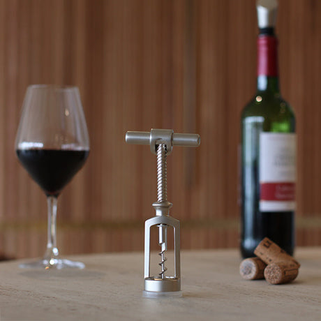 TIRE BOUCHON À VIS SANS FIN EN MÉTAL COULEUR INOX – Accessoire du vin – HygiRéa