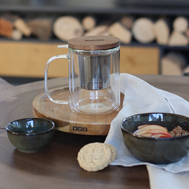 TISANIÈRE GUSTAVE EN VERRE DOUBLE PAROI 350 ML – Café et thé – HygiRéa