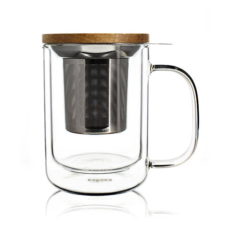 TISANIÈRE GUSTAVE EN VERRE DOUBLE PAROI 350 ML – Café et thé – HygiRéa
