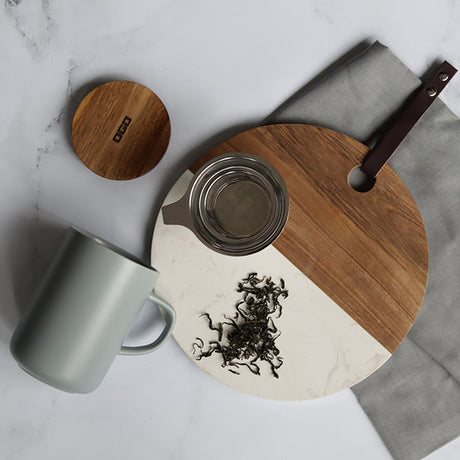 TISANIÈRE JULIET PERLE EN GRÈS ET COUVERCLE EN ACACIA DE 475 ML OGO – Café et thé – HygiRéa