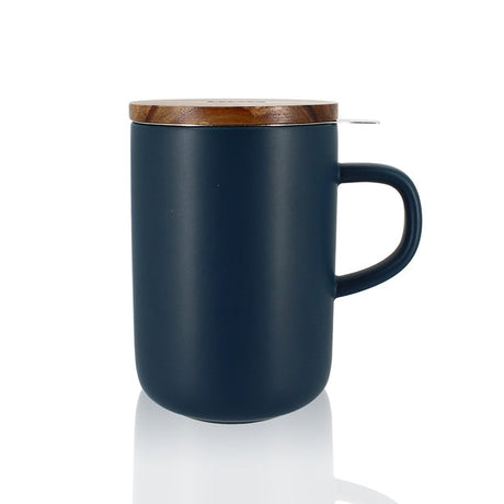 TISANIÈRE JULIET BLEU EN GRÈS ET COUVERCLE EN ACACIA DE 475 ML OGO – Café et thé – HygiRéa