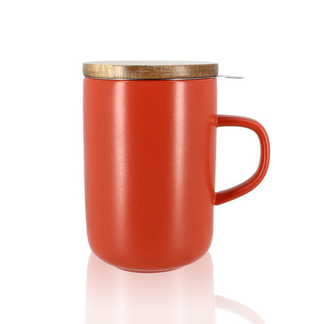 TISANIÈRE JULIET PAPRIKA EN GRÈS ET COUVERCLE EN ACACIA DE 475 ML OGO – Café et thé – HygiRéa