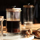CAFETIÈRE PISTON OCTAVE 500ML EN VERRE DOUBLE PAROI COUVERCLE BOIS – Café et thé – HygiRéa