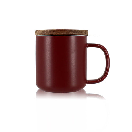 TISANIÈRE JULIET 300ML EN GRÈS BORDEAUX AVEC COUVERCLE BOIS D'ACACIA – Café et thé – HygiRéa