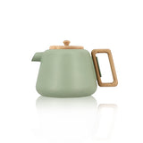 THÉIÈRE VIGGO 1000ML EN FONTE AMANDE AVEC POIGNÉE COUVERCLE BOIS – Café et thé – HygiRéa