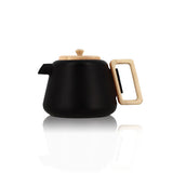 THÉIÈRE VIGGO 1000ML EN FONTE NOIR AVEC POIGNÉE COUVERCLE BOIS – Café et thé – HygiRéa