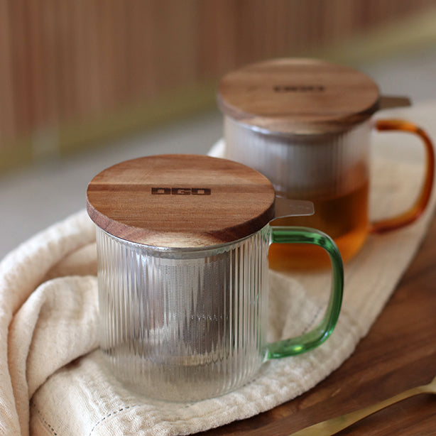 TISANIÈRE KARL 300ML EN VERRE BOROSILICATE ANSE JADE – Café et thé – HygiRéa