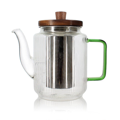 THÉIÈRE KARL 550ML EN VERRE BOROSILICATE ANSE JADE – Café et thé – HygiRéa