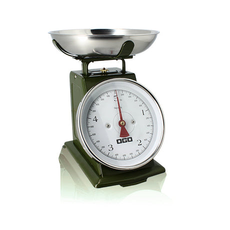BALANCE MÉCANIQUE EN ACIER INOXYDABLE KAKI 5KG GRADUATION 20G – Pesage cuisine – HygiRéa