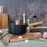 CASSEROLE ECTOR INDUCTION EN ALUMINIUM ET MANCHE EN BOIS 18 CM – Casserole – HygiRéa