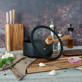 COUVERCLE ECTOR 20CM EN VERRE AVEC POIGNÉE EN BOIS – Couvercle – HygiRéa