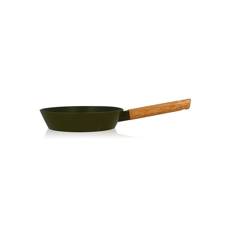 POÊLE ECTOR 20CM EN ALUMINIUM KAKI AVEC MANCHE EN BOIS – Poêle, poêlon et sauteuse – HygiRéa