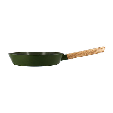 POÊLE ECTOR 28CM EN ALUMINIUM KAKI AVEC MANCHE EN BOIS – Poêle, poêlon et sauteuse – HygiRéa