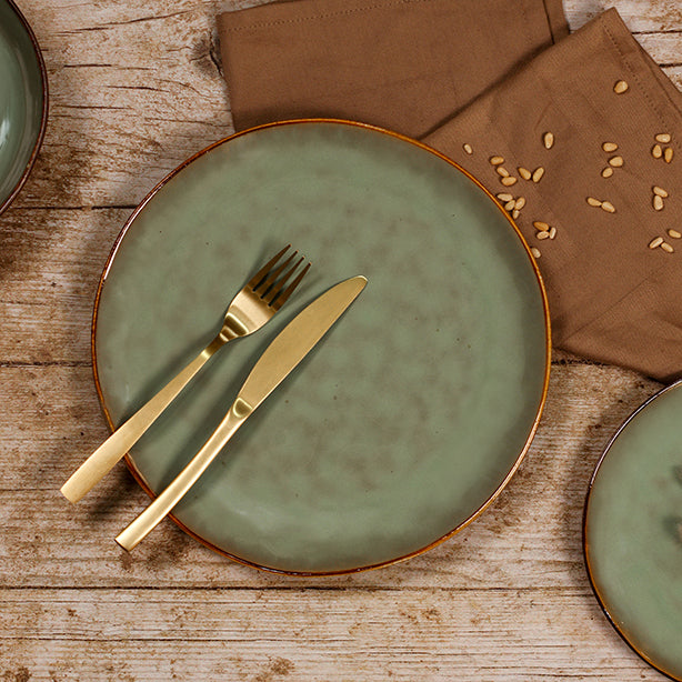ASSIETTE PLATE BARBADE
27.5CM EN GRÈS VERT
CLAIR