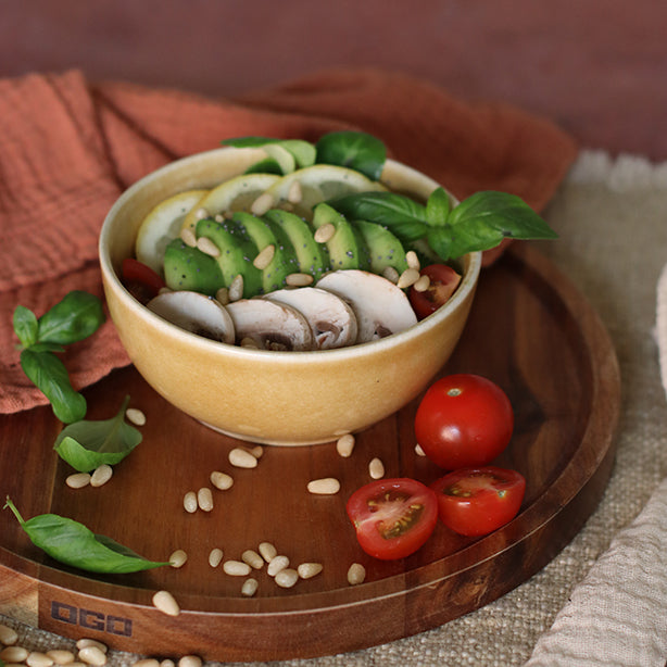 POKE BOWL 12.5CM EN GRÈS OCRE 360 ML – Assiette – HygiRéa