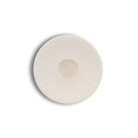 SOUCOUPE URUS 12CM EN PORCELAINE BEIGE ET BLANC – Petit déjeuner – HygiRéa