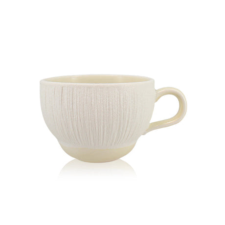 TASSE À CAFÉ URUS 21CL EN PORCELAINE BEIGE ET BLANC – Petit déjeuner – HygiRéa