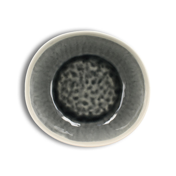 ASSIETTE CREUSE CAP 21CM EN GRÈS BLANC ET GRIS – Assiette – HygiRéa