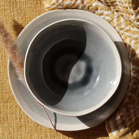 BOL CAP 600ML EN GRÈS BLANC ET GRIS – Petit déjeuner – HygiRéa