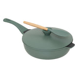Sauteuse avec panier et ustensile 28 cm fonte d'aluminium vert