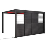 Persiennes coulissantes pour pergola Evora côté 3,6 m graphite – – HygiRéa