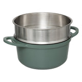 Cocotte avec panier et ustensile 24 cm fonte d'aluminium vert