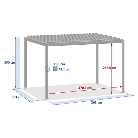 Pergola Evora électrique 4 x 3 m aluminium graphite