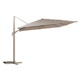 Parasol décentré Melhia 4 x 3 m oléfine inclinable argile lin