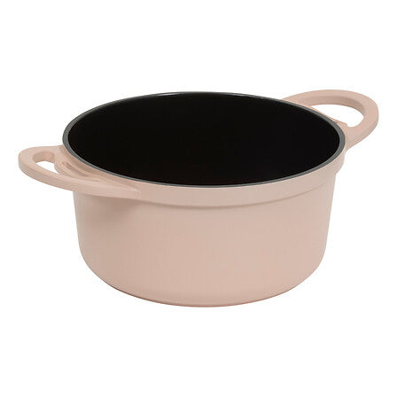 Cocotte avec panier et ustensile 24 cm fonte d'aluminium rose