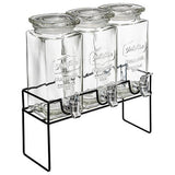 Lot de 3 distributeurs boisson Modern wood 1,5 l avec support