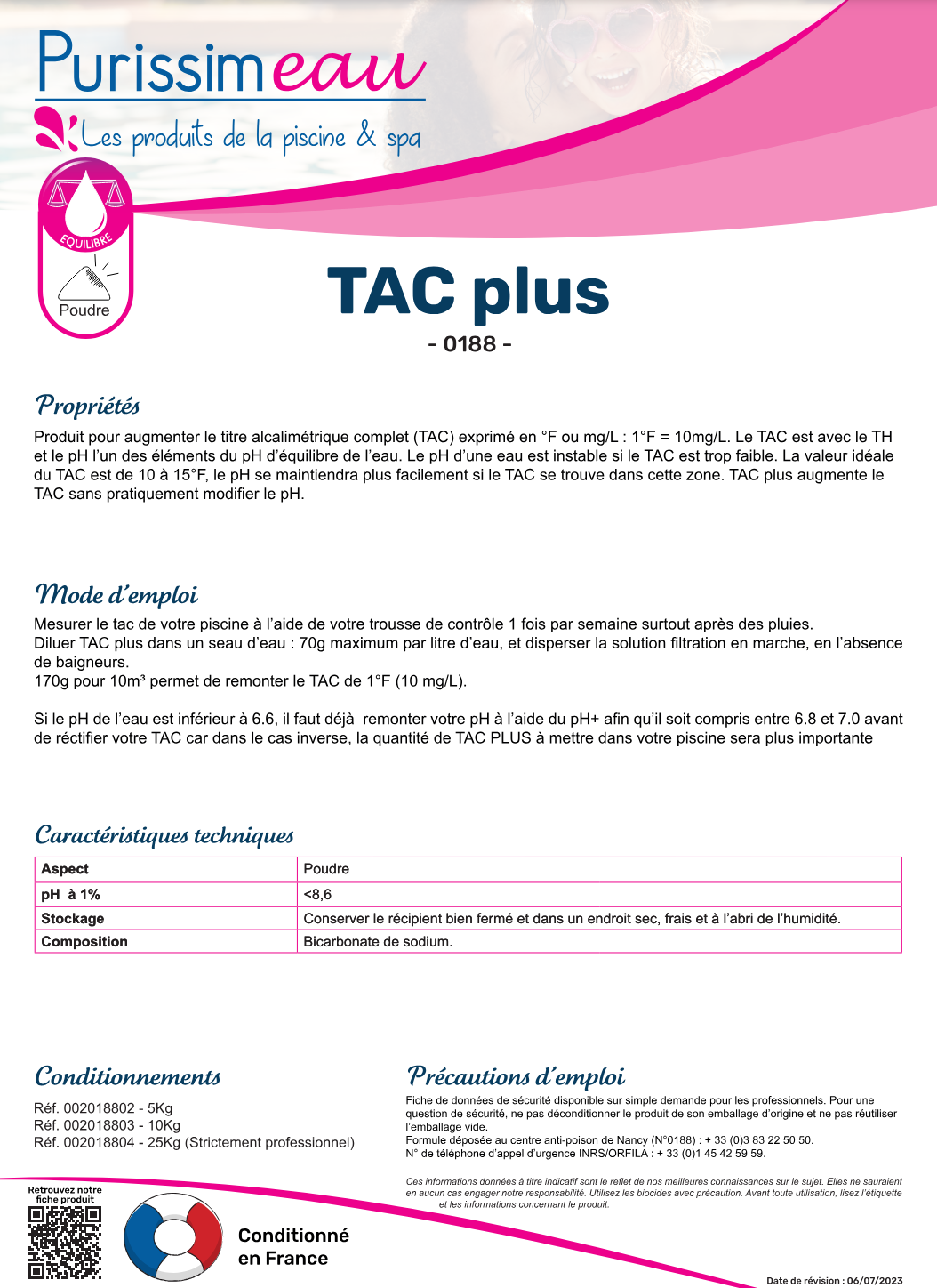 TAC+ – Equilibre de l'eau – HygiRéa