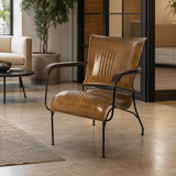 HOPER COGNAC LEATHER ARMCHAIR