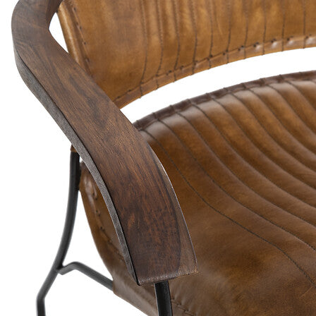 HOPER COGNAC LEATHER ARMCHAIR