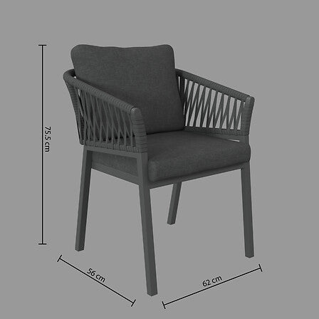 FAUTEUIL ORIENGO ALUMINIUM ANTHRACITE