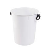 POUBELLE 50L BLANC POIGNEES NOIRES – Poubelle ronde – HygiRéa