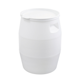 FUT 50 L BLANC + COUV. LANGUETTE – Jerrican. fût. bonbonne – HygiRéa