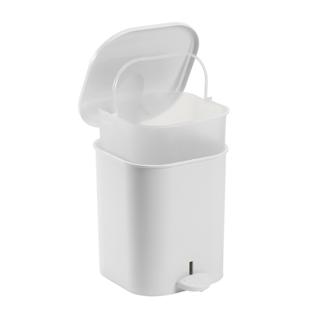 POUBELLE CARREE 4 L BLANC – Accessoires WC – HygiRéa