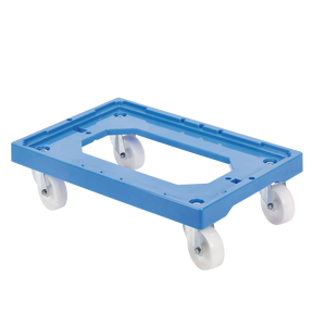 SOCLE BLEU 4 ROUES CHAPE ACIER – Socle rouleur 4 roues – HygiRéa