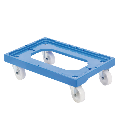 SOCLE BLEU 4 ROUES CHAPE ACIER – Socle rouleur 4 roues – HygiRéa
